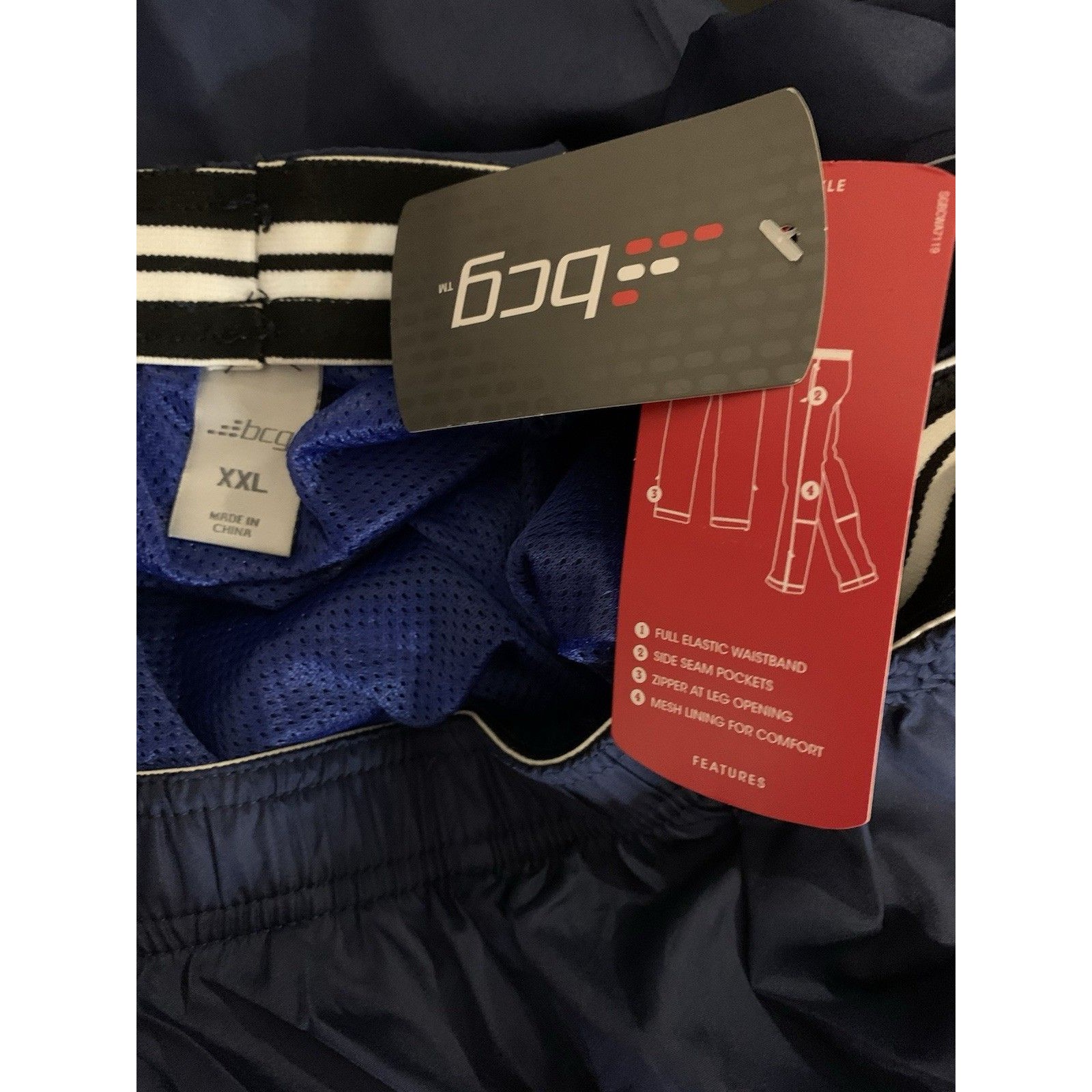Bcg Womens Active Pants Blue Size 2xl Elastic Waist Pockets Mesh Lined New — image 3 of 8